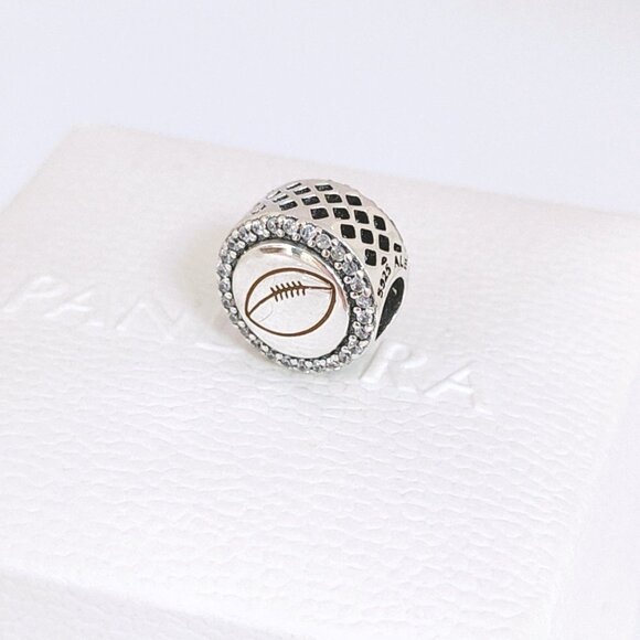 Pandora Engravable Football Charm Bead S925 Silver with box - Picture 5 of 9